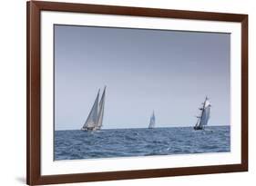 USA, Massachusetts, Cape Ann, Gloucester, schooner sailing ships-Walter Bibikow-Framed Premium Photographic Print