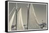 USA, Massachusetts, Cape Ann, Gloucester, schooner sails-Walter Bibikow-Framed Stretched Canvas