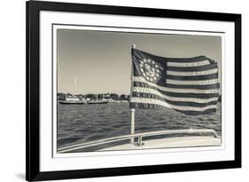 USA, Massachusetts, Cape Ann, Gloucester, schooner US flag-Walter Bibikow-Framed Photographic Print