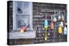 USA, Massachusetts, Cape Ann, Rockport, Lobster Buoys-Walter Bibikow-Stretched Canvas