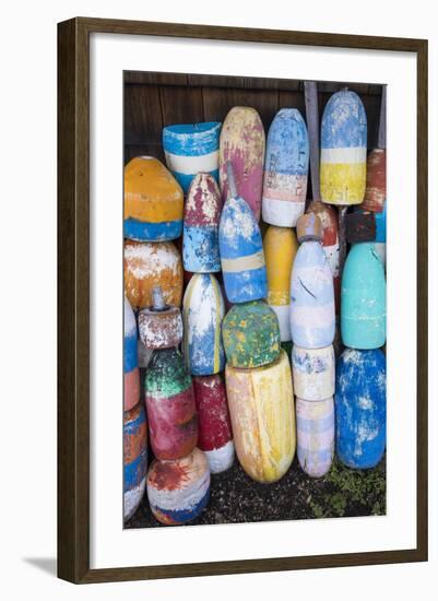 USA, Massachusetts, Cape Ann, Rockport, Lobster Buoys-Walter Bibikow-Framed Photographic Print