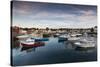 USA, Massachusetts, Cape Ann, Rockport, Rockport Harbor at dusk-Walter Bibikow-Stretched Canvas