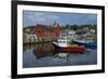 USA, Massachusetts, Cape Ann, Rockport, Rockport Harbor with boats-Walter Bibikow-Framed Premium Photographic Print