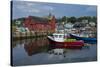 USA, Massachusetts, Cape Ann, Rockport, Rockport Harbor with boats-Walter Bibikow-Stretched Canvas