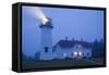 USA, Massachusetts, Cape Cod, Chatham, Chatham Lighthouse in the Fog-Walter Bibikow-Framed Stretched Canvas