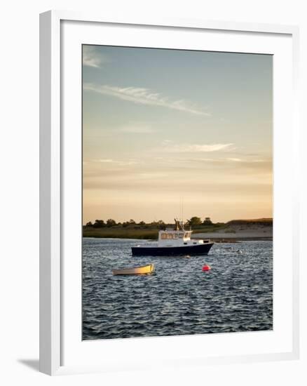 USA, Massachusetts, Cape Cod, Chatham, Fishing boat moored in Chatham Harbor-Ann Collins-Framed Premium Photographic Print