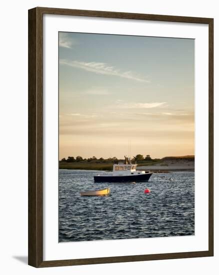 USA, Massachusetts, Cape Cod, Chatham, Fishing boat moored in Chatham Harbor-Ann Collins-Framed Premium Photographic Print