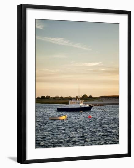 USA, Massachusetts, Cape Cod, Chatham, Fishing boat moored in Chatham Harbor-Ann Collins-Framed Premium Photographic Print