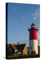 USA, Massachusetts, Cape Cod, Eastham, Nauset Lighthouse at dawn-Walter Bibikow-Stretched Canvas