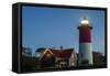 USA, Massachusetts, Cape Cod, Eastham, Nauset Lighthouse at dawn-Walter Bibikow-Framed Stretched Canvas