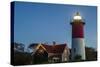 USA, Massachusetts, Cape Cod, Eastham, Nauset Lighthouse at dawn-Walter Bibikow-Stretched Canvas