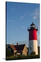 USA, Massachusetts, Cape Cod, Eastham, Nauset Lighthouse at dawn-Walter Bibikow-Stretched Canvas