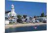 USA, Massachusetts, Cape Cod, Provincetown, Macmilan Pier, Town View with Public Library Building-Walter Bibikow-Mounted Photographic Print