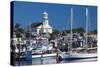 USA, Massachusetts, Cape Cod, Provincetown, Macmilan Pier, Town View with Public Library Building-Walter Bibikow-Stretched Canvas