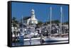 USA, Massachusetts, Cape Cod, Provincetown, Macmilan Pier, Town View with Public Library Building-Walter Bibikow-Framed Stretched Canvas