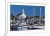 USA, Massachusetts, Cape Cod, Provincetown, Macmilan Pier, Town View with Public Library Building-Walter Bibikow-Framed Photographic Print