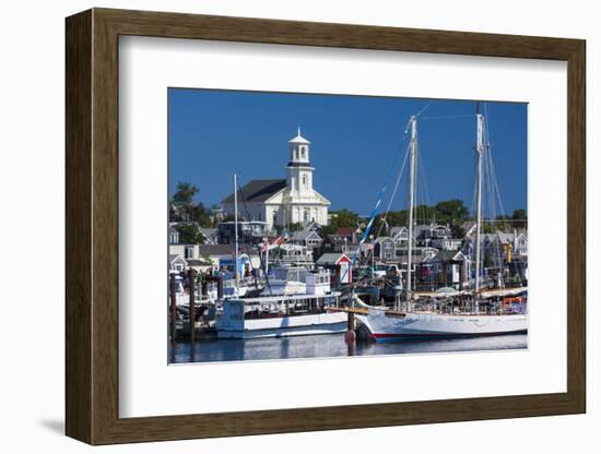 USA, Massachusetts, Cape Cod, Provincetown, Macmilan Pier, Town View with Public Library Building-Walter Bibikow-Framed Photographic Print