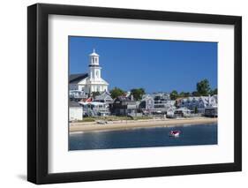 USA, Massachusetts, Cape Cod, Provincetown, Macmilan Pier, Town View with Public Library Building-Walter Bibikow-Framed Photographic Print