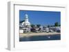 USA, Massachusetts, Cape Cod, Provincetown, Macmilan Pier, Town View with Public Library Building-Walter Bibikow-Framed Photographic Print