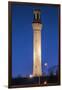 USA, Massachusetts, Cape Cod, Provincetown Monument at dusk-Walter Bibikow-Framed Premium Photographic Print