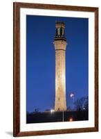 USA, Massachusetts, Cape Cod, Provincetown Monument at dusk-Walter Bibikow-Framed Premium Photographic Print