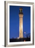 USA, Massachusetts, Cape Cod, Provincetown Monument at dusk-Walter Bibikow-Framed Premium Photographic Print