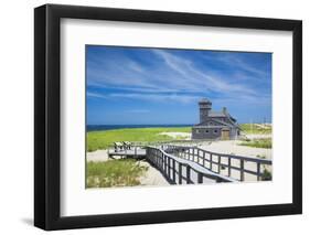 USA, Massachusetts, Cape Cod, Provincetown, Race Point Beach, Old Harbor Life-Saving Station-Walter Bibikow-Framed Premium Photographic Print