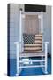 USA, Massachusetts, Cape Cod, Provincetown, the West End, Rocking Chair with Us Flag-Walter Bibikow-Stretched Canvas