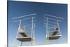 USA, Massachusetts, Duxbury. Duxbury Beach, lifeguard towers-Walter Bibikow-Stretched Canvas