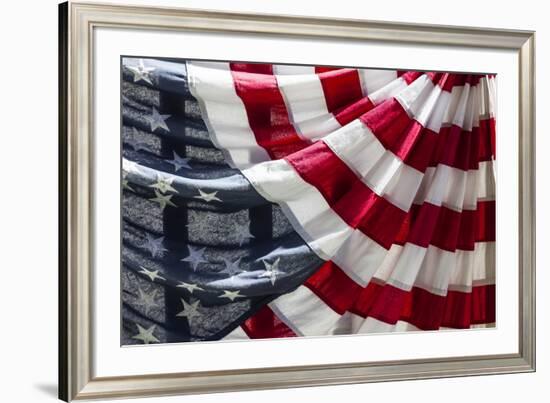 USA, Massachusetts, Manchester By The Sea, Fourth of July, US flags-Walter Bibikow-Framed Premium Photographic Print