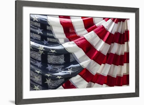 USA, Massachusetts, Manchester By The Sea, Fourth of July, US flags-Walter Bibikow-Framed Premium Photographic Print