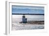 USA, Massachusetts, Nantucket Island. Nantucket Town, Brant Point Lighthouse from Nantucket Ferry.-Walter Bibikow-Framed Photographic Print