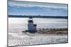 USA, Massachusetts, Nantucket Island. Nantucket Town, Brant Point Lighthouse from Nantucket Ferry.-Walter Bibikow-Mounted Photographic Print