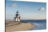 USA, Massachusetts, Nantucket Island. Nantucket Town, Brant Point Lighthouse-Walter Bibikow-Stretched Canvas