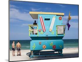 USA, Miami Beach, South Beach, Lifeguard Hut on Miami Beach-Walter Bibikow-Mounted Photographic Print