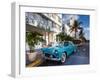 USA, Miami Beach, South Beach, Ocean Drive, Avalon Hotel and 1957 Thunderbird Car-Walter Bibikow-Framed Photographic Print