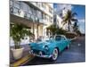 USA, Miami Beach, South Beach, Ocean Drive, Avalon Hotel and 1957 Thunderbird Car-Walter Bibikow-Mounted Photographic Print