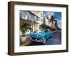 USA, Miami Beach, South Beach, Ocean Drive, Avalon Hotel and 1957 Thunderbird Car-Walter Bibikow-Framed Photographic Print