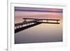 USA Michigan - Dock and lake at dawn, June-Larry West-Framed Photographic Print