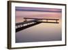 USA Michigan - Dock and lake at dawn, June-Larry West-Framed Photographic Print