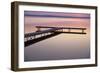 USA Michigan - Dock and lake at dawn, June-Larry West-Framed Photographic Print