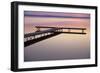 USA Michigan - Dock and lake at dawn, June-Larry West-Framed Photographic Print