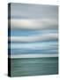 USA, Michigan, Mackinac Island. Abstract blur of Lake Huron from Mission Point-Ann Collins-Stretched Canvas