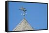 USA, Michigan, Mackinac Island. 'When Pigs Fly' rooftop weathervane.-Cindy Miller Hopkins-Framed Stretched Canvas