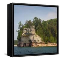 USA, Michigan. Miner's Castle rock formation on lake Superior.-Anna Miller-Framed Stretched Canvas