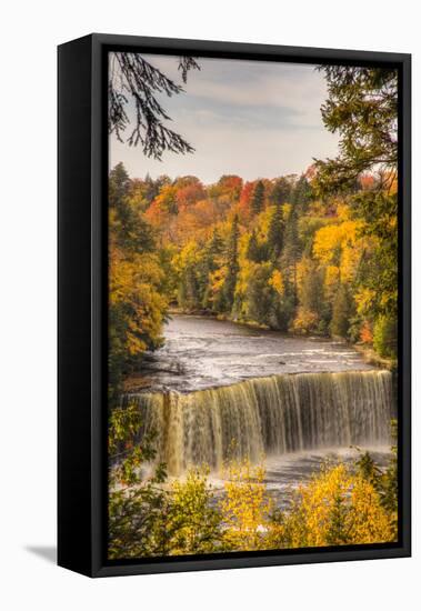 USA, Michigan, Paradise, Tahquamenon Falls State Park, Upper Falls-Frank Zurey-Framed Stretched Canvas