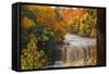 USA, Michigan, Paradise, Tahquamenon Falls State Park, Upper Falls-Sherry Zurey-Framed Stretched Canvas