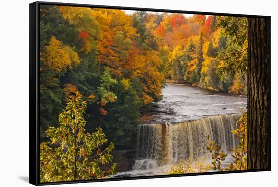 USA, Michigan, Paradise, Tahquamenon Falls State Park, Upper Falls-Sherry Zurey-Framed Stretched Canvas