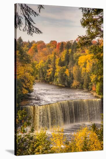 USA, Michigan, Paradise, Tahquamenon Falls State Park, Upper Falls-Frank Zurey-Stretched Canvas