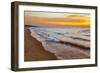 USA, Michigan, Paradise, Whitefish Bay Beach with Waves at Sunrise-Frank Zurey-Framed Photographic Print